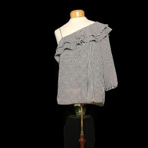 One-sleeved Striped Shir